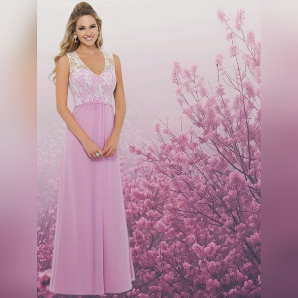 Alexia Designs Blush Pink Maxi Dressh Lace - Picture 1 of 10